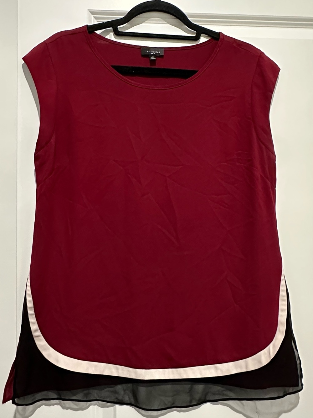 The Limited Sleeveless Layered Shell Top - Deep Berry